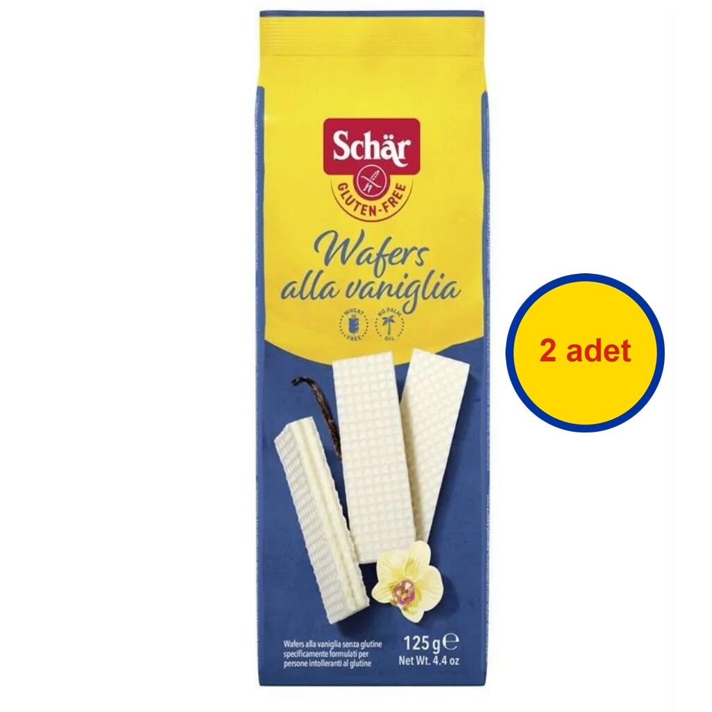 Schar Wafers Alla Vaniglia 125 g - Glutensiz Vanilya Aromalı Gofret (2 ADET)