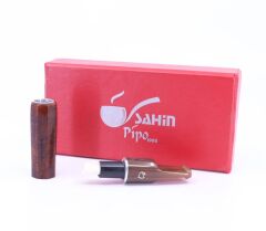 Şahin 9mm Filtreli 8mm Uçlu Akrilik Saplı Sigara Ağızlığı - Kahverengi - 0764