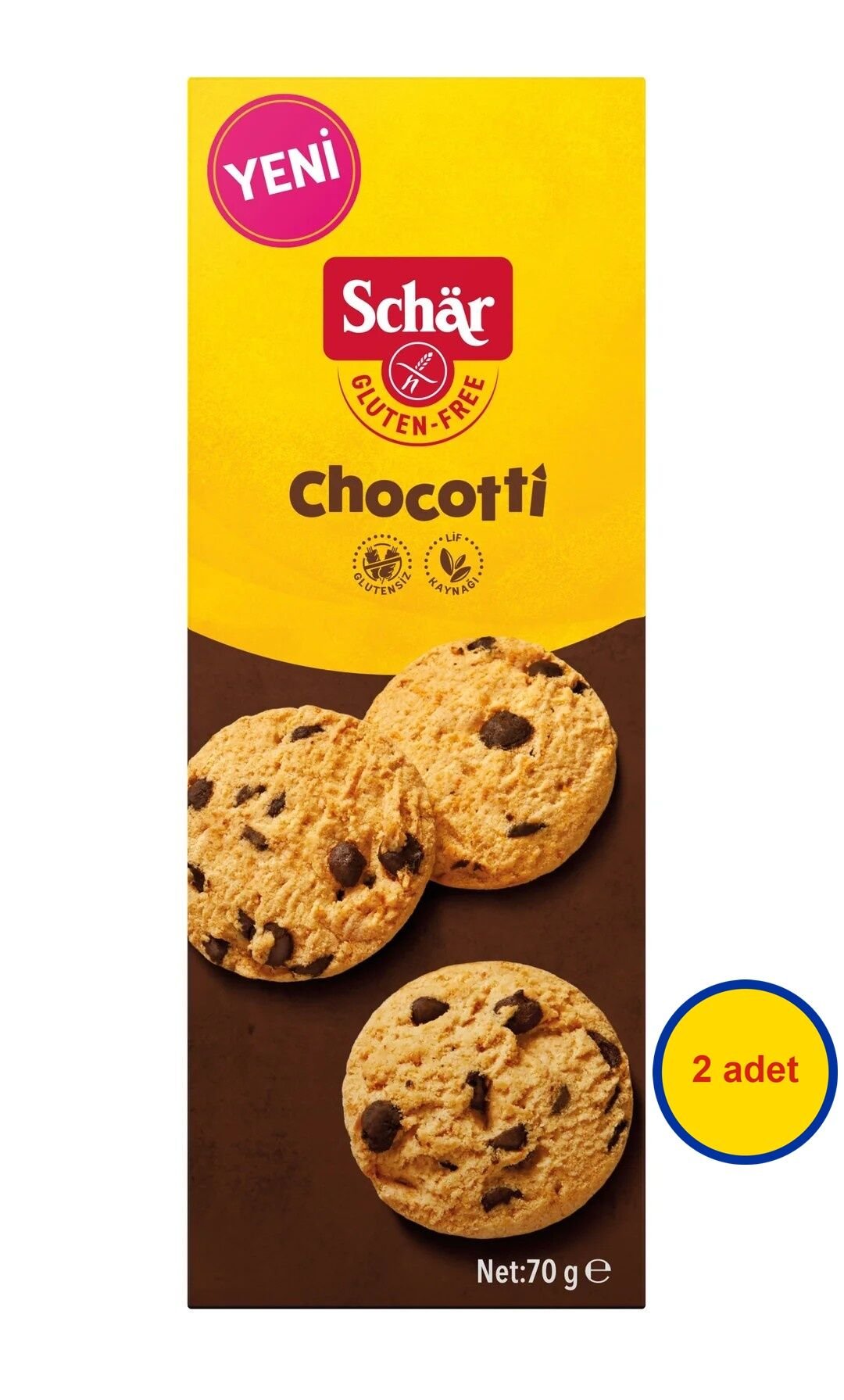 Schar Chocotti Damla Çikolatalı Glutensiz Kurabiye 70 G (2 ADET)