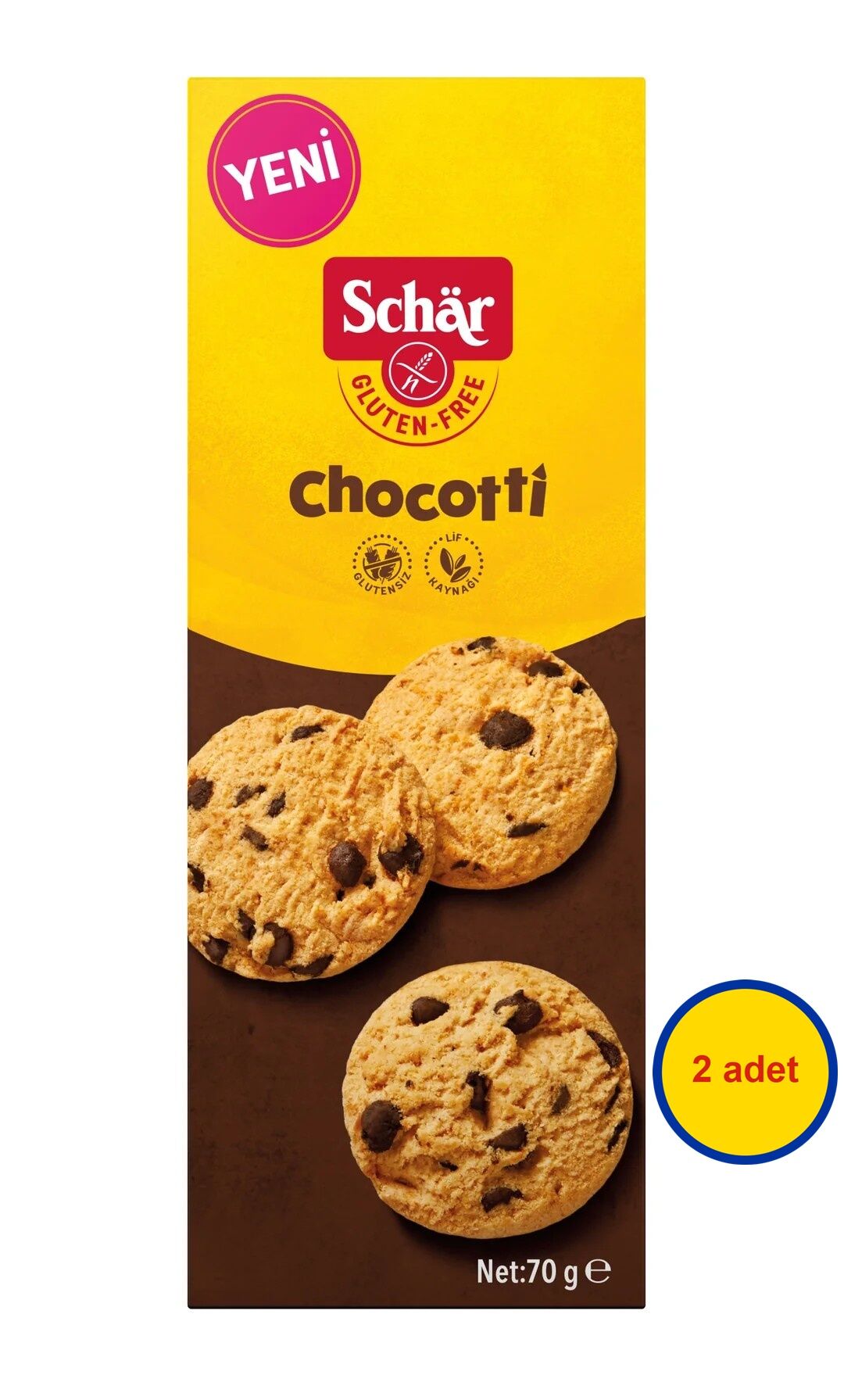 Schar Chocotti Damla Çikolatalı Glutensiz Kurabiye 70 G (2 ADET)