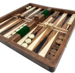 Komple Ahşap Mıknatıslı Satranç ve Tavla Takımı Mini Boy (20cm)