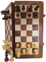 Komple Ahşap Mıknatıslı Satranç ve Tavla Takımı Küçük Boy (31cm)