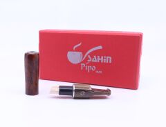 Şahin 9mm Filtreli 8mm Uçlu Akrilik Saplı Sigara Ağızlığı - Kahverengi - 0766