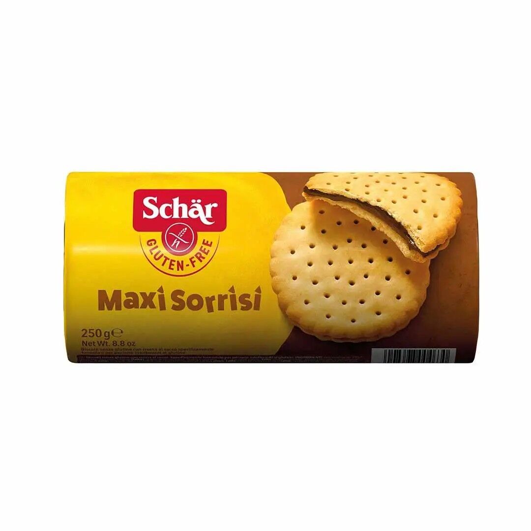 Schar Maxi Sorrisi 250g – Glutensiz Kakao Kremalı Bisküvi