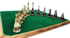 Prestij Serisi Ahşap Satranç Takımı / Kemik (38cm)