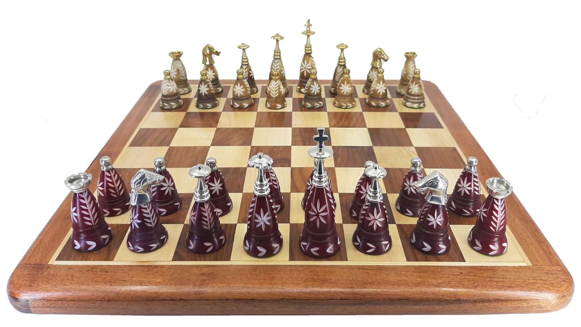 Prestij Serisi Ahşap Satranç Takımı / Kemik (38cm)