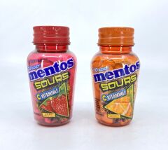 Mentos Sours Şekersiz Tatlandırıcılı C Vitaminli Çilek ve Portakal Aromalı Tablet Şekerleme 49gr X 2 Adet