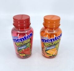 Mentos Sours Şekersiz Tatlandırıcılı C Vitaminli Çilek ve Portakal Aromalı Tablet Şekerleme 49gr X 2 Adet
