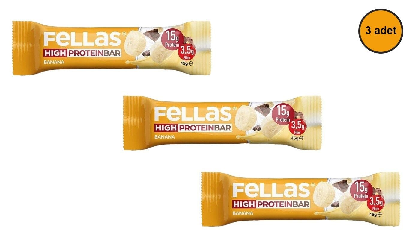 Fellas Yüksek Protein Bar - Muzlu 45g (3 ADET)