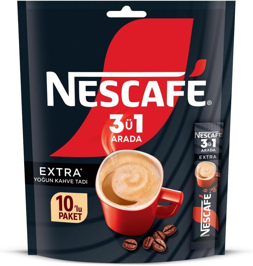 Nescafe 3ü1 Arada Extra Yoğun Kahve Tadı Granül Kahve 10'lu Paket
