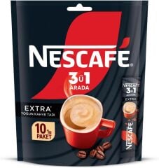 Nescafe 3ü1 Arada Extra Yoğun Kahve Tadı Granül Kahve 10'lu Paket