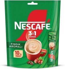 Nescafe 3ü1 Arada Fındık Aromalı Granül Kahve 10'lu Paket
