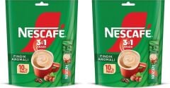 Nescafe 3ü1 Arada Fındık Aromalı Granül Kahve 10'lu Paket (2 ADET)