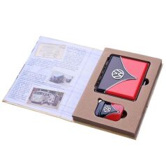 Volkswogen Siyah/Kırmızı Çakmak ve Tabaka