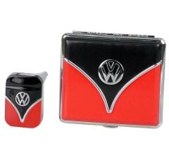 Volkswogen Siyah/Kırmızı Çakmak ve Tabaka