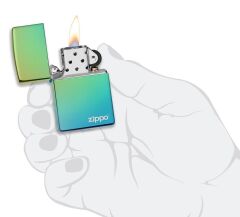 Zippo Logo High Polish Teal Çakmak
