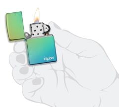 Zippo Logo High Polish Teal Çakmak