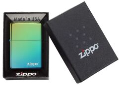 Zippo Logo High Polish Teal Çakmak