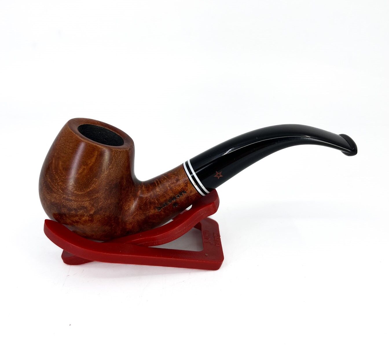 Şahin Kırmızı Yıldız Bent Brandy 9mm. Filtreli Ebonit Saplı Pipo 237224