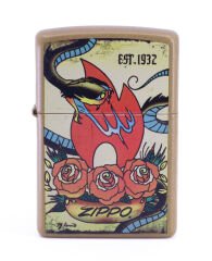 Zippo Tattoo Honey Gold Dizayn Çakmak