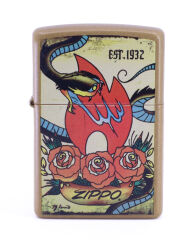 Zippo Tattoo Honey Gold Dizayn Çakmak