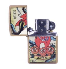 Zippo Tattoo Honey Gold Dizayn Çakmak