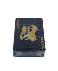 Dolar Baskılı İskambil Kağıdı Plastik Su Geçirmez Oyun Kağıdı - Siyah