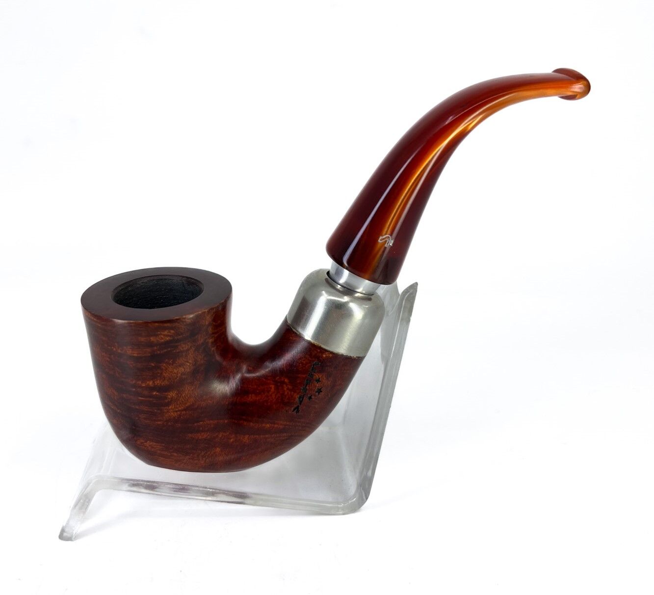 Şahin Üç Yıldız Bent Dublin 9mm. Filtreli Akrilik Saplı Pipo 237390