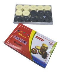 Perfection Checkers Akrilik Tavla Pulu - Siyah Krem