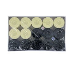 Perfection Checkers Akrilik Tavla Pulu - Siyah Krem