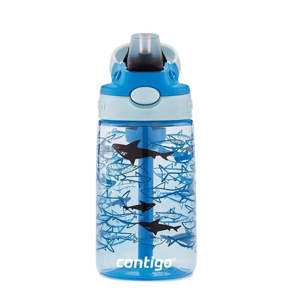 Contigo Gizmo Flip Pro Sharks Tritan Çocuk Suluğu 420ML - Açık Mavi