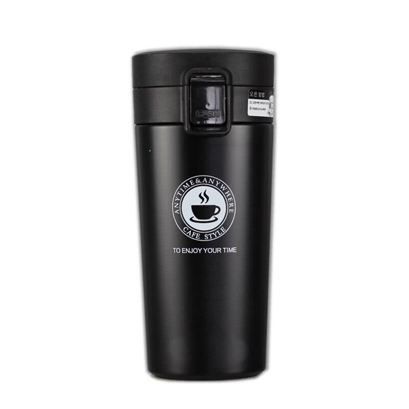 Paslanmaz Çelik Kahve Termosu - Mug 380ml Siyah