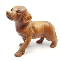 El Oyması Ahşap Köpek Biblo