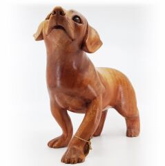 El Oyması Ahşap Köpek Biblo