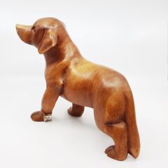 El Oyması Ahşap Köpek Biblo