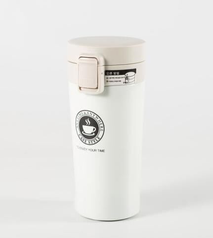 Paslanmaz Çelik Kahve Termosu - Mug 350ml Beyaz