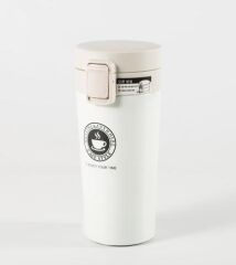 Paslanmaz Çelik Kahve Termosu - Mug 350ml Beyaz