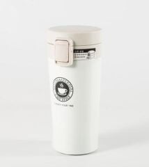 Paslanmaz Çelik Kahve Termosu - Mug 350ml Beyaz