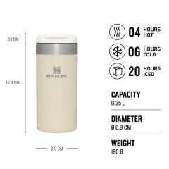 Stanley The AeroLight Transit Termos Bardak 0.35 Lt - (12 OZ) Cream Metallic
