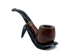 Şahin Kırmızı Yıldız Bent Apple 6 mm Filtreli Ebonit Saplı Pipo - 237100