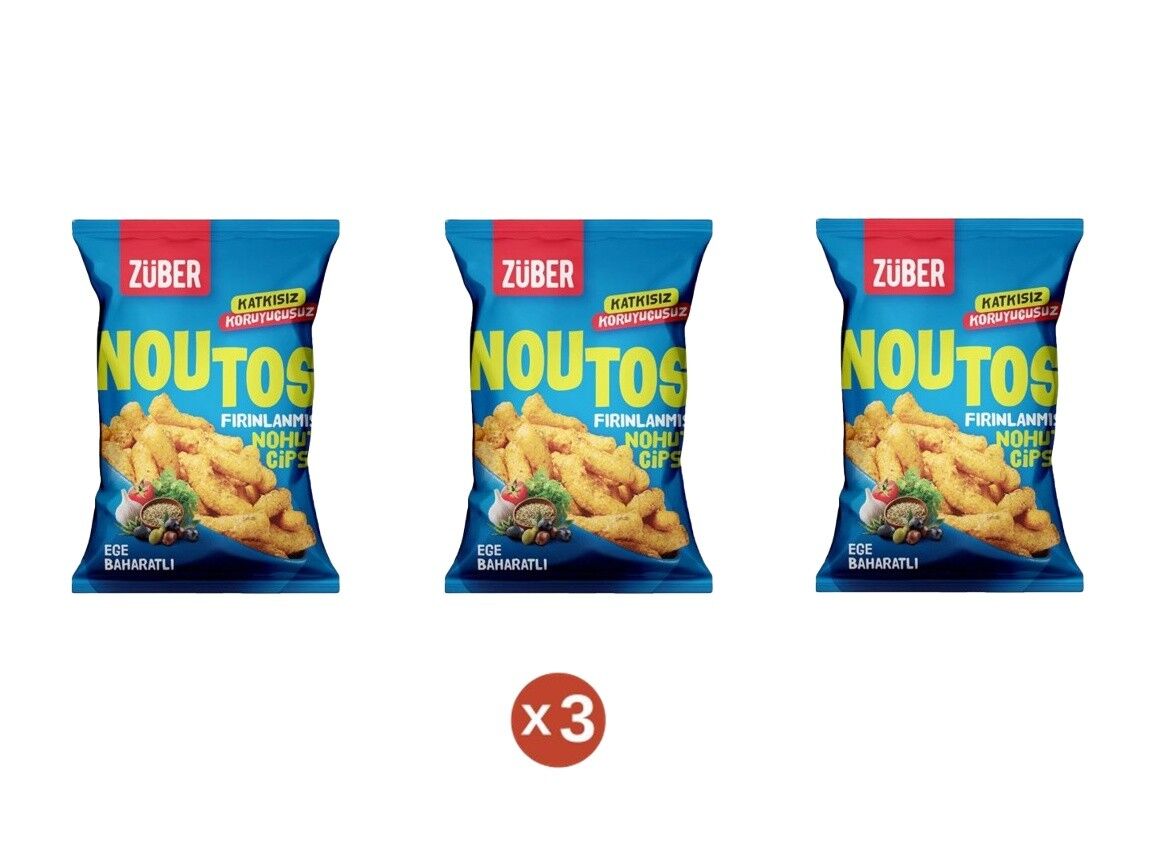 Züber Noutos Fırınlanmış Nohut Cipsi Ege Baharatları 55 G (3 ADET)