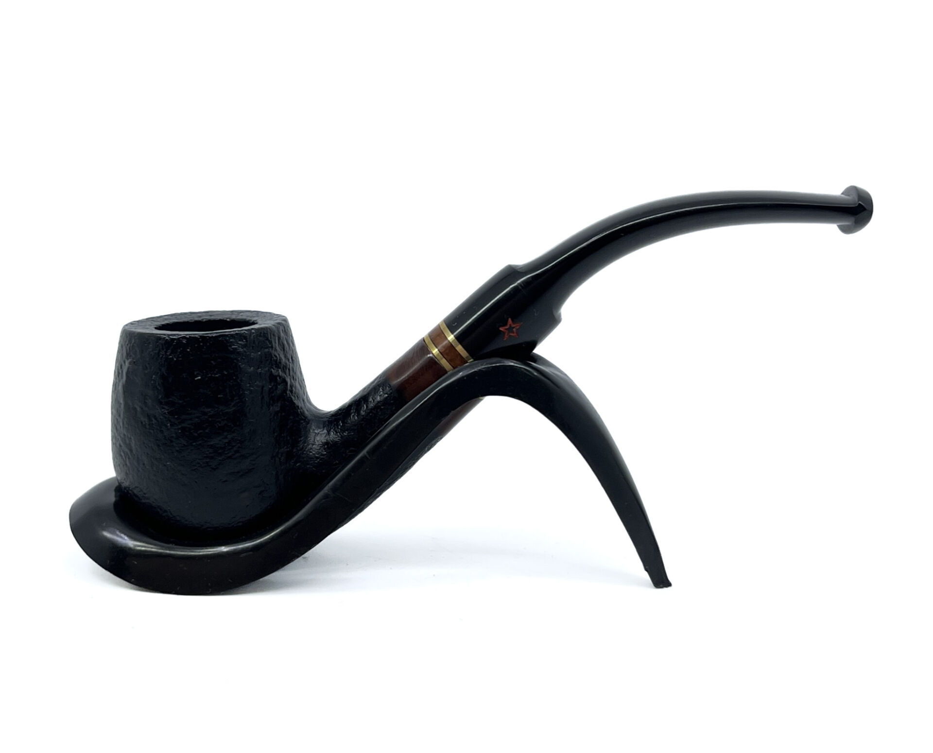 Şahin Kırmızı Yıldız 113 6mm. Filtreli Ebonit Saplı Pipo 237100