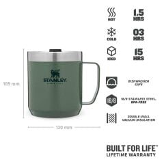 The Legendary Camp Mug Kapaklı Termos Bardak 0.35L  12oz - Hammertone Green