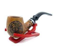 Dapper Bent Apple Briar (Gül Kökü) 9 mm Filtreli El Yapımı Pipo - 2437