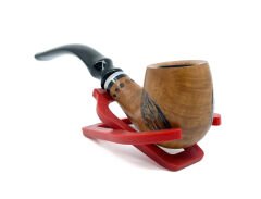 Dapper Bent Apple Briar (Gül Kökü) 9 mm Filtreli El Yapımı Pipo - 2437