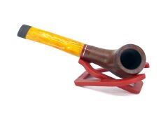 Dapper Half Bent Billiard Briar (Gül Kökü) 9 mm Filtreli El Yapımı Pipo - 2438