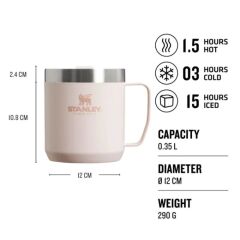 The Legendary Camp Mug Kapaklı Termos Bardak 0.35L  12oz - Rose Quartz
