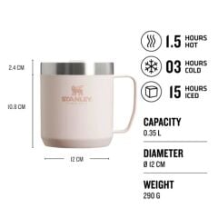 The Legendary Camp Mug Kapaklı Termos Bardak 0.35L  12oz - Rose Quartz