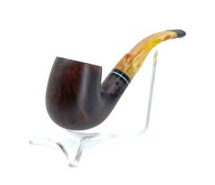 Dapper Bent Apple Briar (Gül Kökü) 9 mm Filtreli El Yapımı Pipo - 2441