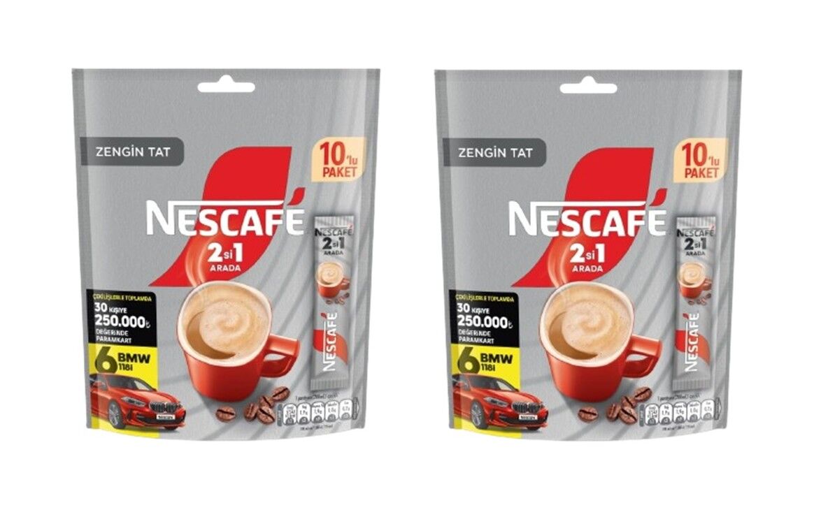 Nescafe 2si1 Arada Granül Kahve 10'lu Paket (2 ADET)